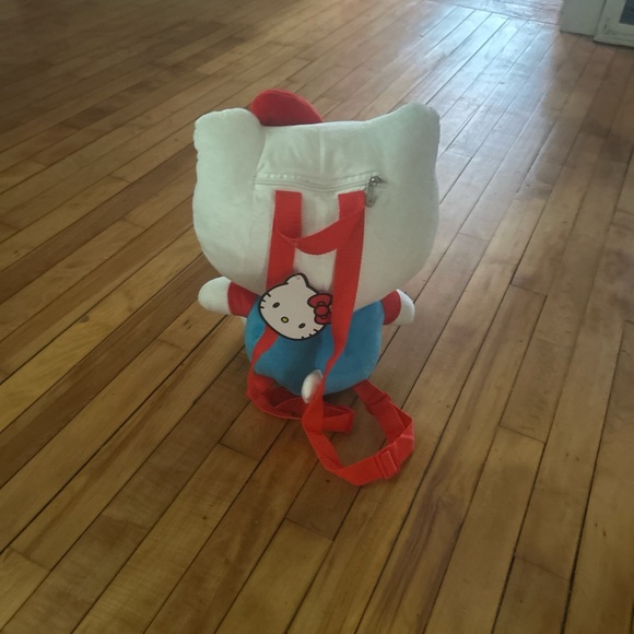 Hello Kitty Plush with Red Bow and Blue Overalls - Picture 2 of 2